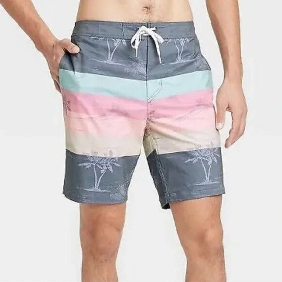 Goodfellow & Co Men's UPF 50 Blue Island Board Shorts Size 28 - Picture 1 of 8